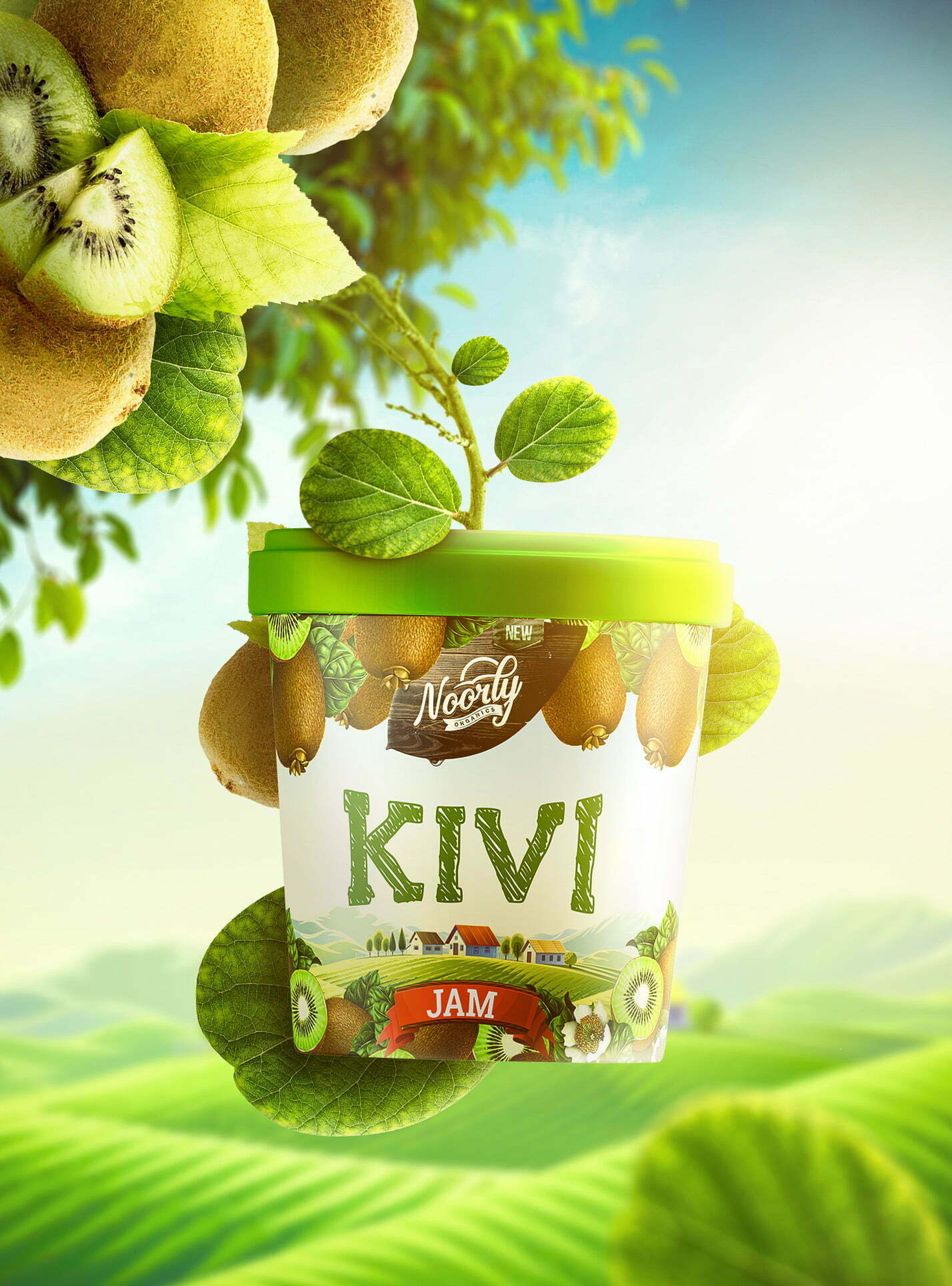 鮮艷明亮的Noorly水果醬包裝設(shè)計這樣做(圖5)