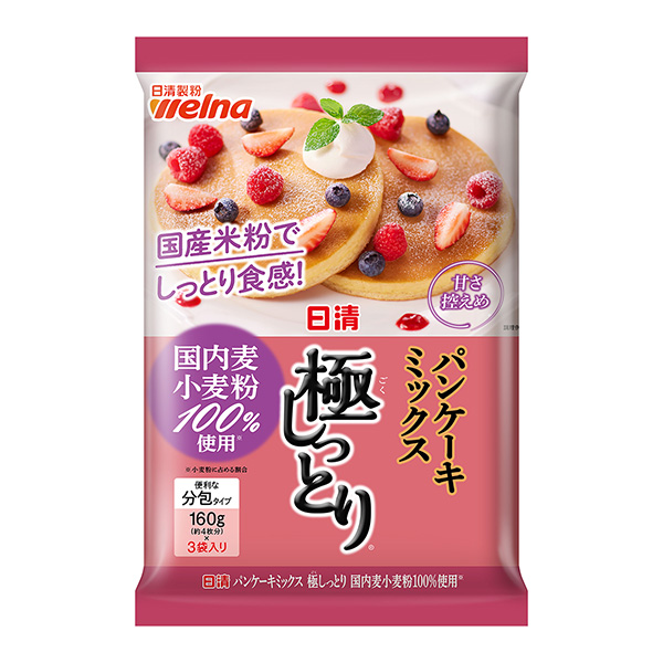 日清煎餅混合料極濕潤國內(nèi)麥小麥粉100%使用包裝設(shè)計(jì)欣賞(圖1)